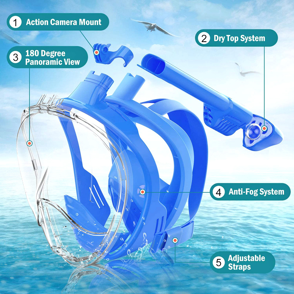 Kids Full Face Snorkel Mask Di - Anti Pollution Mask review and price